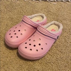 Brand New - Light Pink Fuzzy Crocs